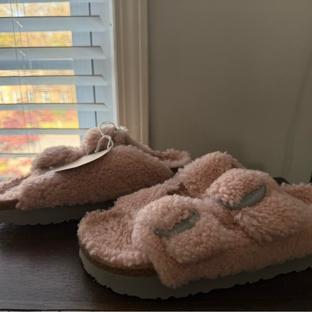 Birkenstock Papillio Arizona Big Buckle Shearling Teddy Sandals - 7 - Picture 5 of 6